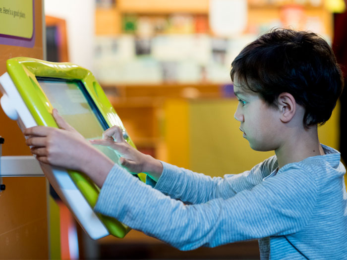 Boy using computer