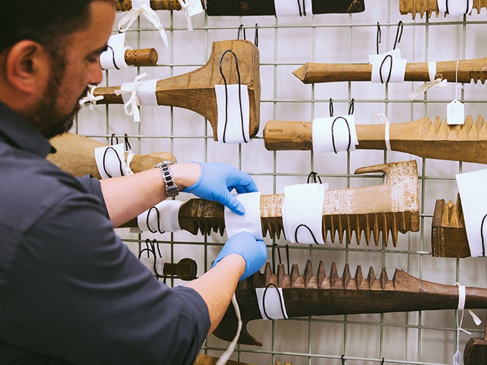 Weaponry in the Pacific Collections store