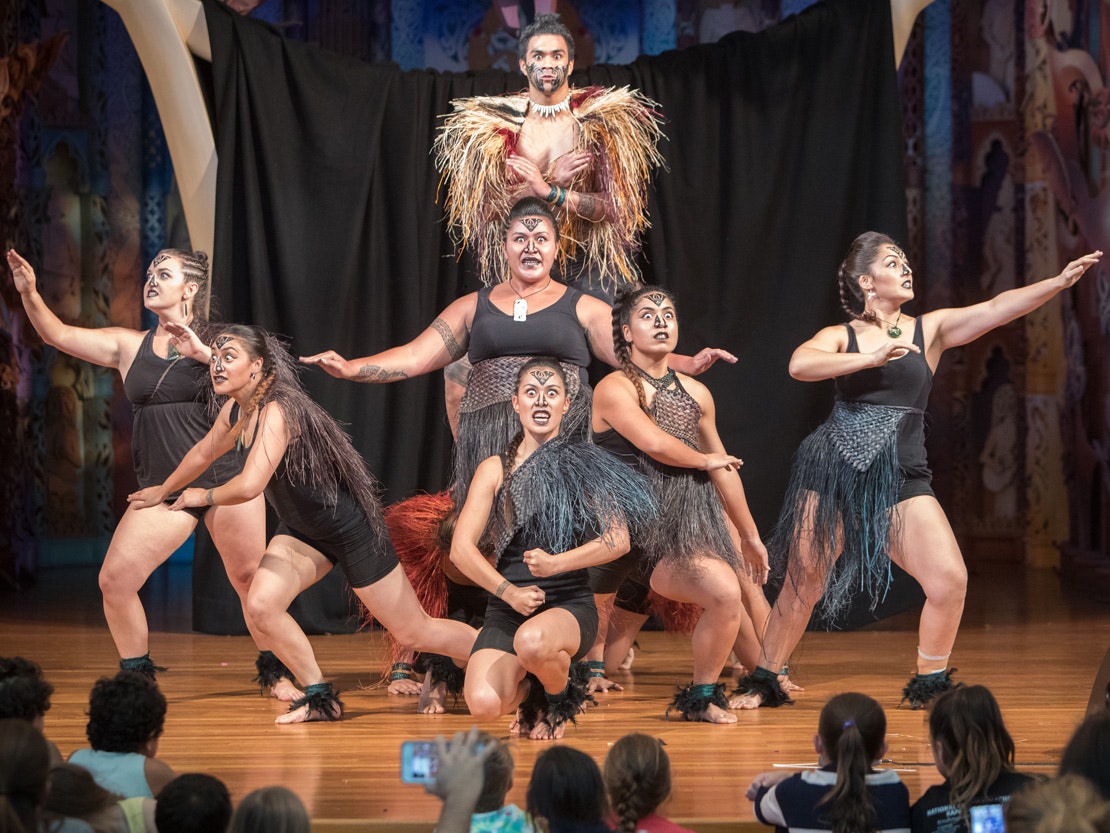 Le Moana performing on Te Marae, 2016. Photo by Kate Whitley © Te Papa Le Moana performing on Te Marae at Te Papa