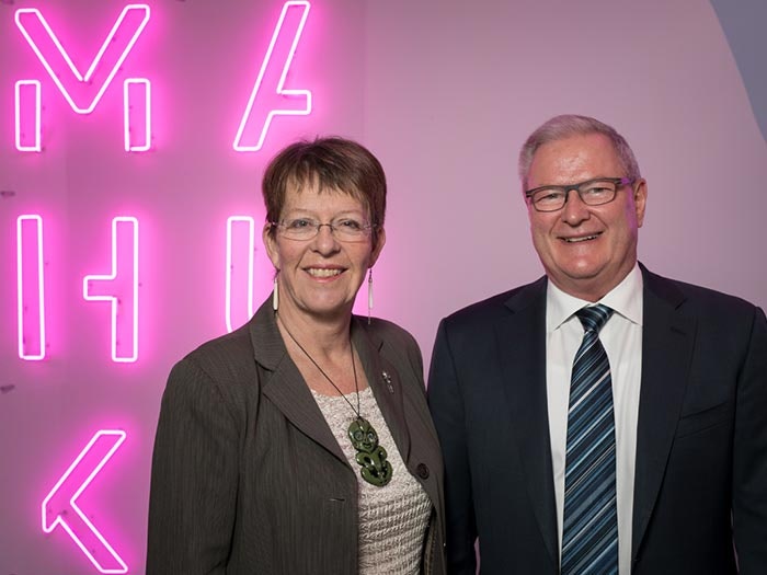 Photograph by Kate Whitely, 2016 © Te Papa Mayor Celia Wade-Brown and Te Papa Chief Executive Rick Ellis