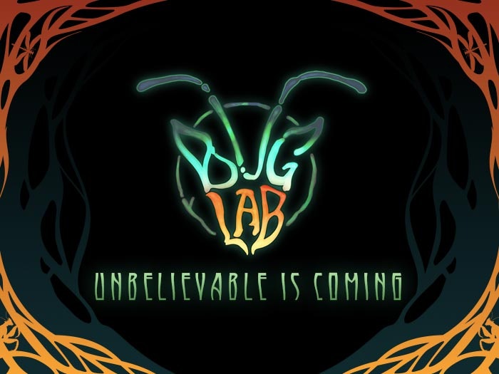 Bug Lab logo, 2016. Te Papa A logo in the shape of a bug's head reads 'Bug Lab' underneath are the words 'unbelievable is coming'.