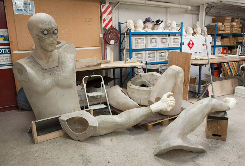 The fibreglass bodyparts of the figures