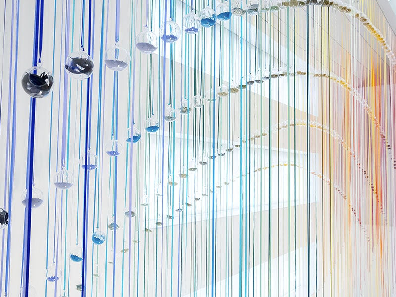 Tiffany Singh, Indra’s bow (detail), 2017–18, site-responsive installation. Photograph by Maarten Holl. Te Papa =""