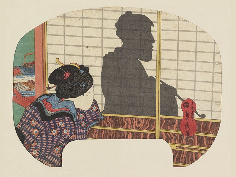 Utagawa Sadahide, Woman viewing a silhouette, 1856-61, woodcut. Te Papa (2016-0008-40) ma_i400996-800x600.jpg