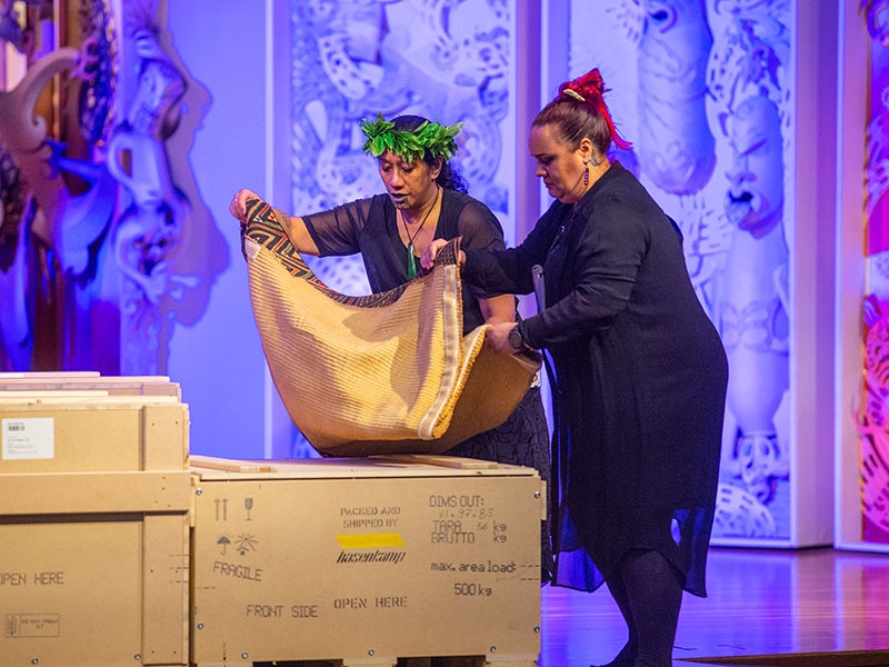 Repatriation ceremony at Te Papa, 2019. Photo by Jeff McEwan. Te Papa