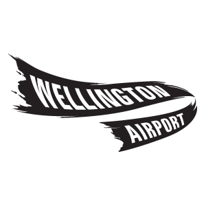 Wellington Airport black and white logo