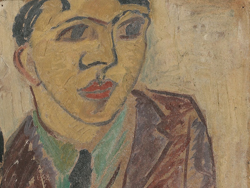 M.T. Woollaston, Portrait of Rodney Kennedy, 1936, oil on cardboard. Purchased 1990 with New Zealand Lottery Grants Board funds. Te Papa (1990-0037-1)
