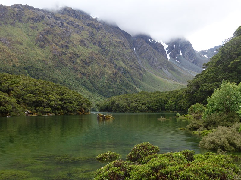 Lake Mackenzie in Fiordland National Park, 2017. Photo courtesy of and by Rachael Hockridge Lake with mountains behind
