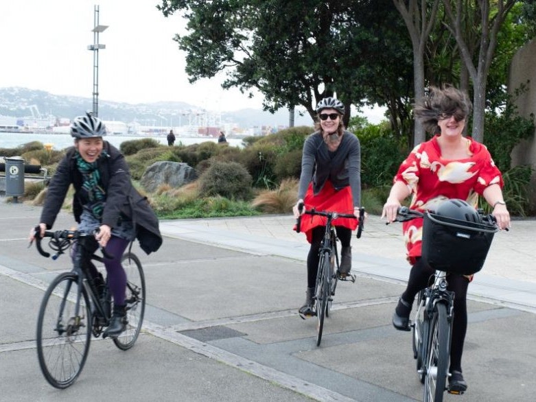 Ladies on bikes, 2018. Photo by Rachael Hockridge, Te Papa. Ladies on bikes