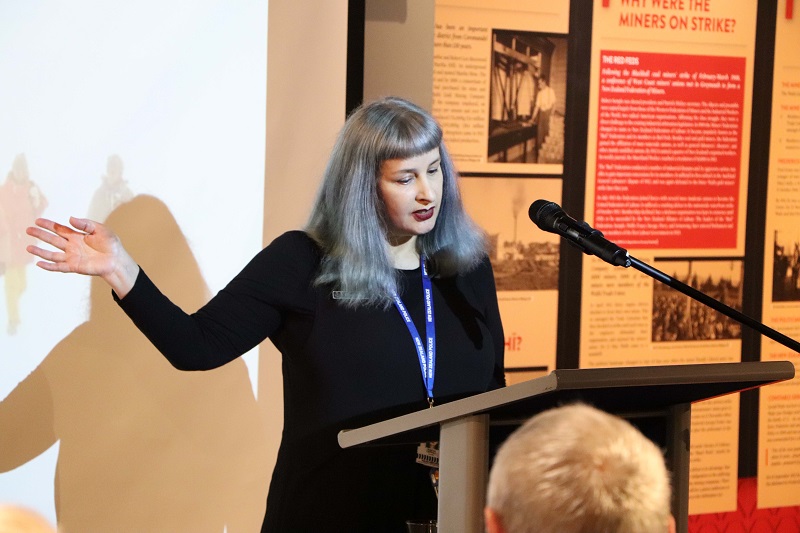 Director of the Police Museum|te Whare Taonga o ngā Pirihimana o Aotearoa, Rowan Carroll talking at a podium