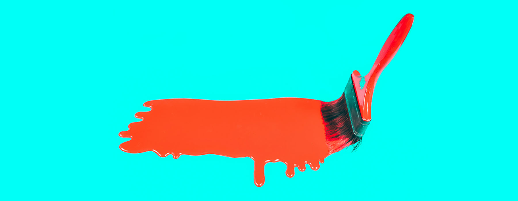 Paintbrush with red paint