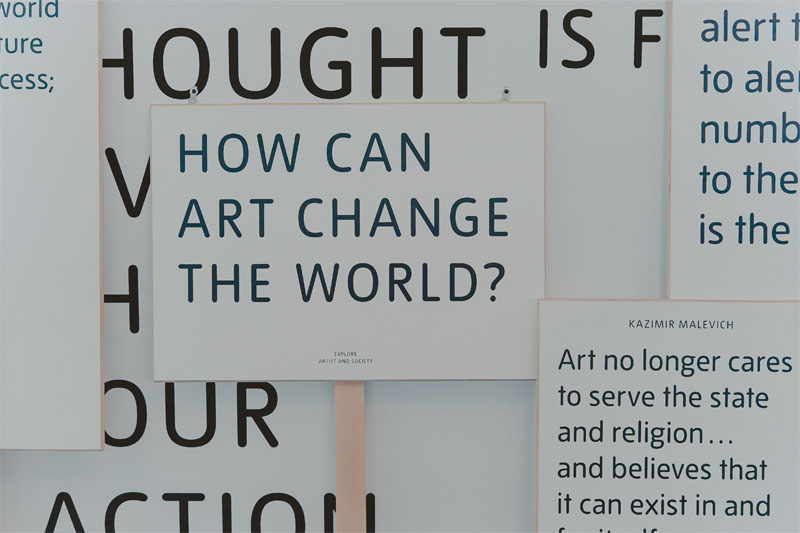 Question on paper, ‘How can Art change the world?’