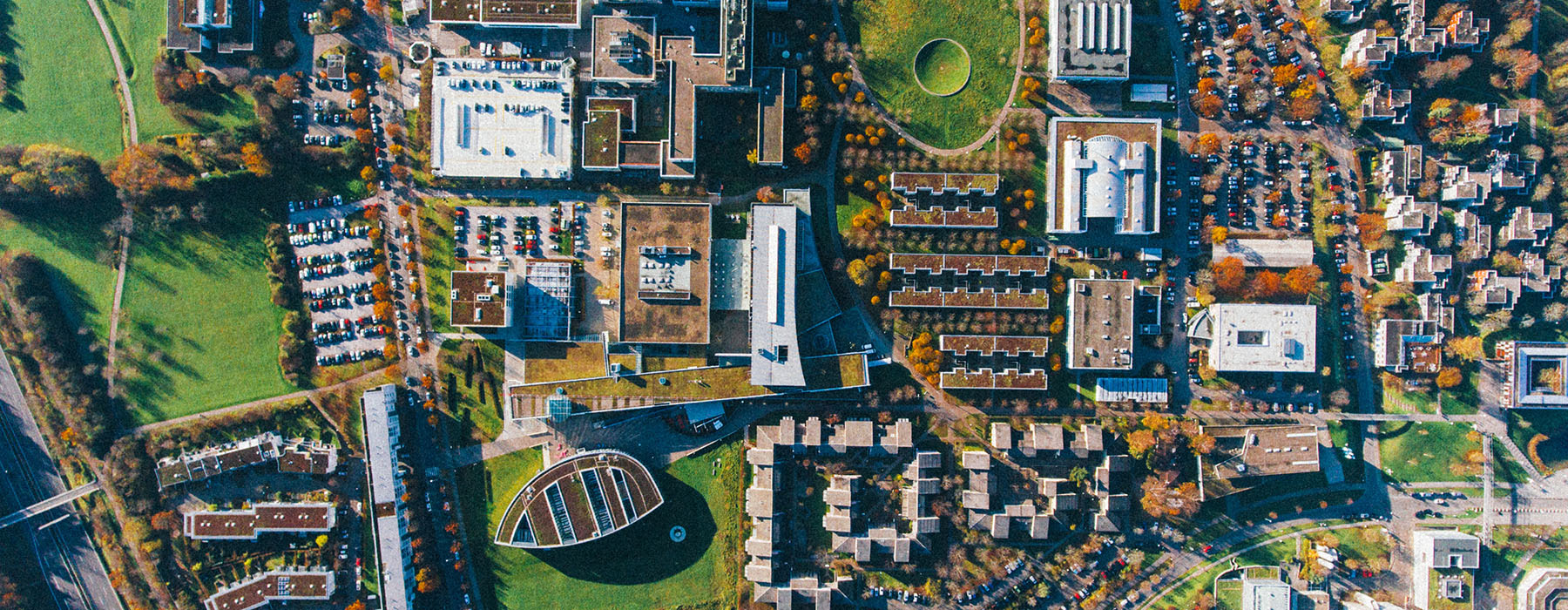 Aerial view of a town