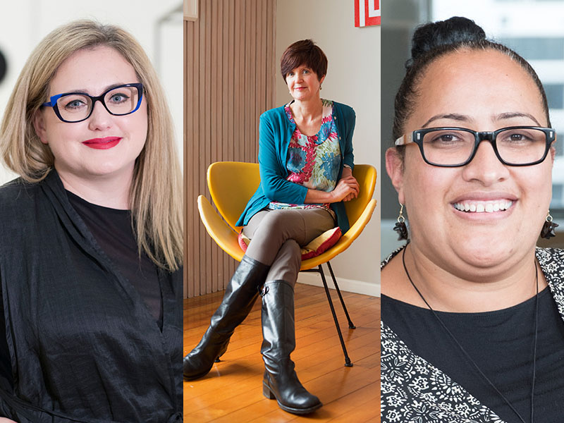 Three headshots of the three authors