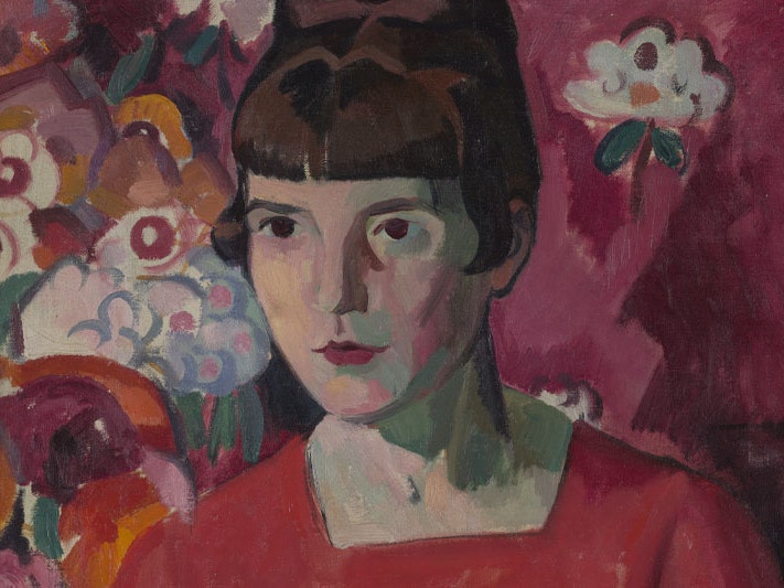 Anne Rice, Portrait of Katherine Mansfield, 1918, oil on canvas. Purchased 1940 with T G Macarthy Trust funds. Te Papa (1940-0009-1) Painting of a portrait of Katherine Mansfield