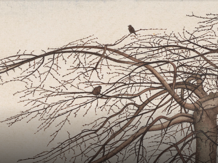 Crop of Rita Angus's ‘Tree’, watercolour on paper, 1943. Purchased 1998 with New Zealand Lottery Grants Board funds. Te Papa (1998-0028-5) immersive_google_arts_image.png