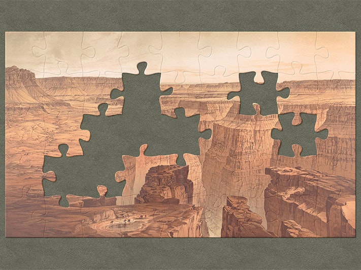 The Grand Cañon at the foor of the Toroweap – Looking East, plate 6 from the book Atlas to accompany the monograph on the tertiary history of the Grand Cañon District, 1882, by William Holmes, Julius Bien. Te Papa (RB001314/006a) A painting of a broad panorama of the Grand Canyon