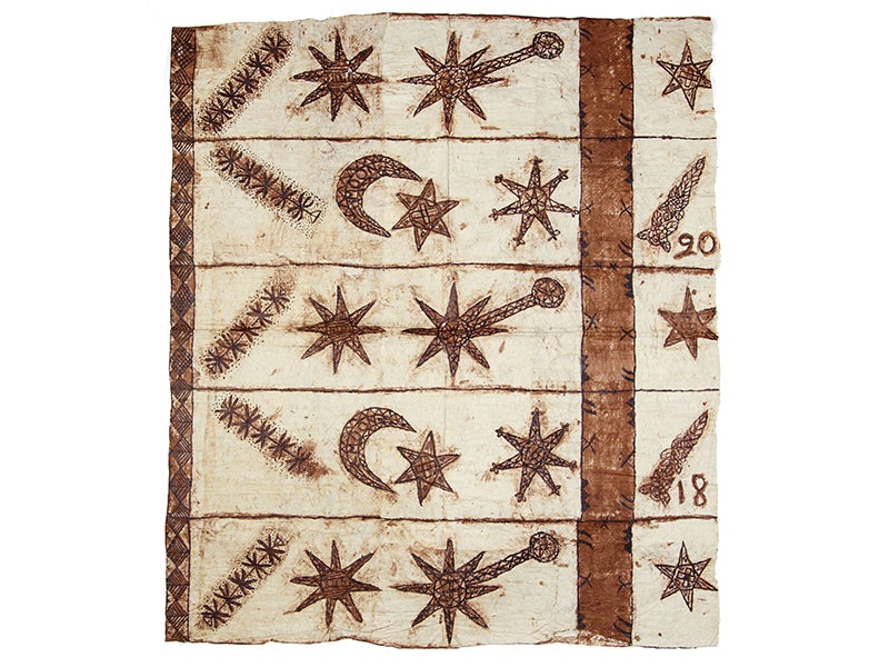 Ngatu (tapa cloth), about 1911, Tonga, maker unknown. CC BY-NC-ND 4.0. Te Papa (FE012487) Ngatu