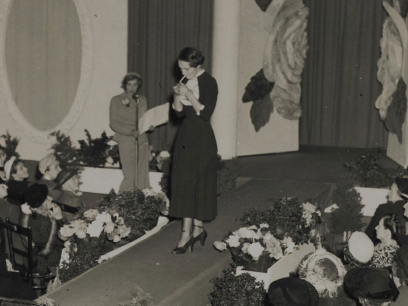 Model smoking on the catwalk