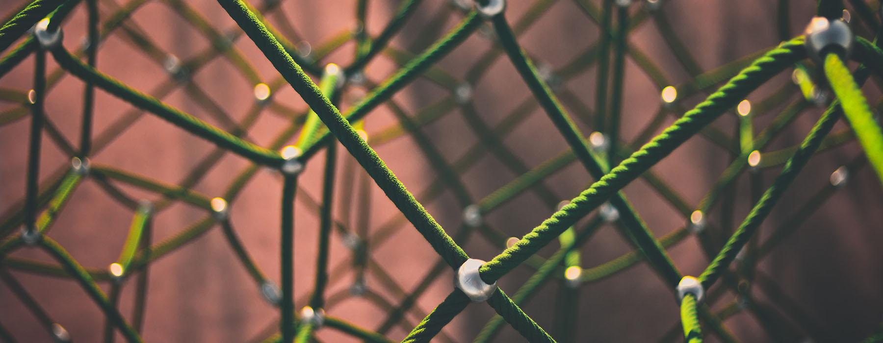 Close up of rope connected together like mesh