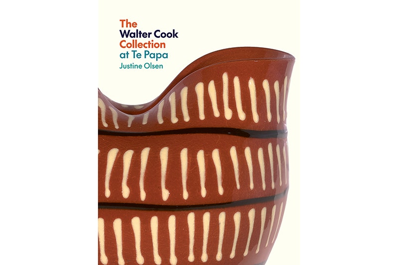 Book cover showing the title, author and a close up of a brown pottery vase that has short white downward stripes and black horizontal stripes.
