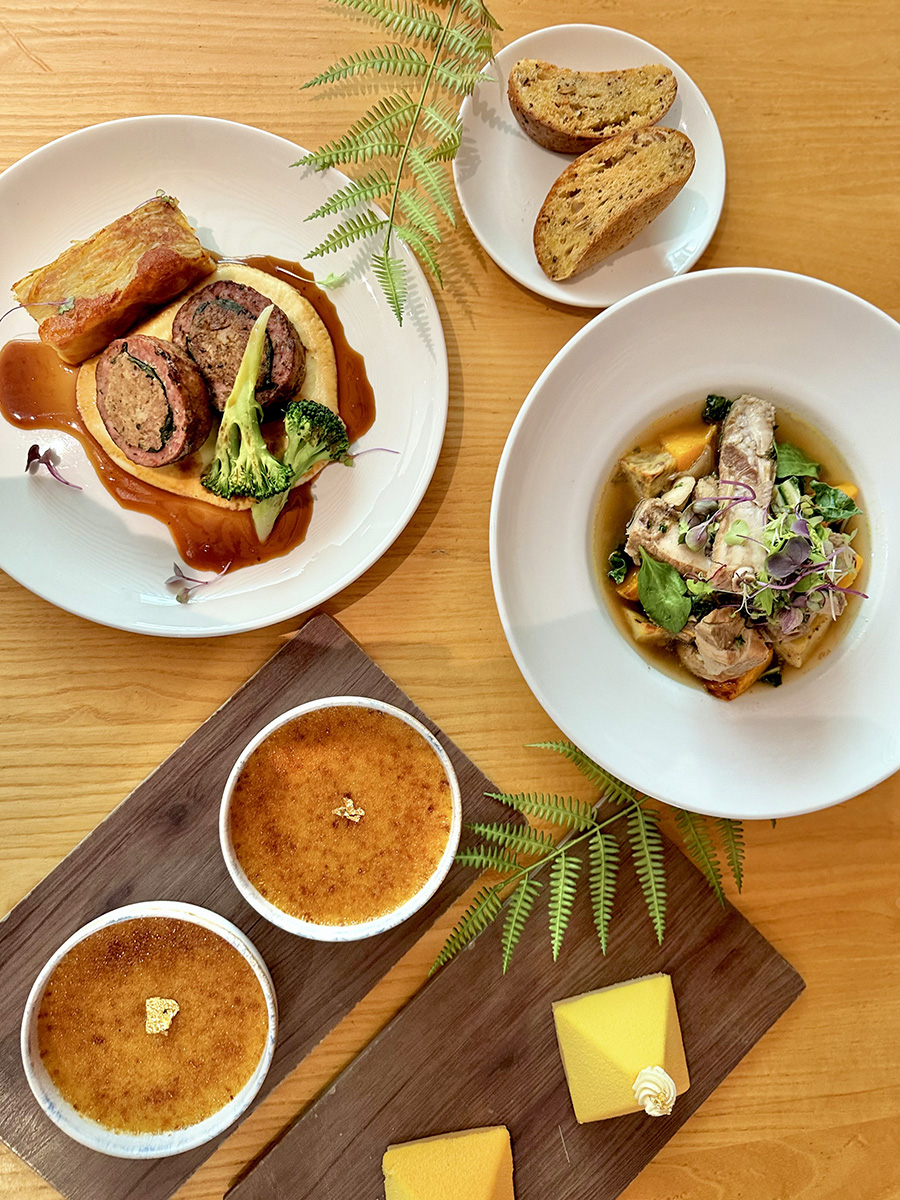 Food on plates on a table